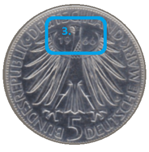 Jahreszahl einer Münze